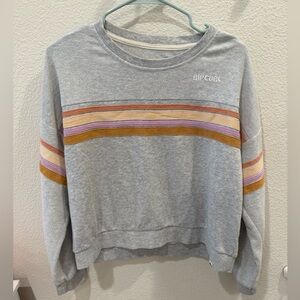 Rip Curl Light Gray Stripe Pullover Sweater women’s XS